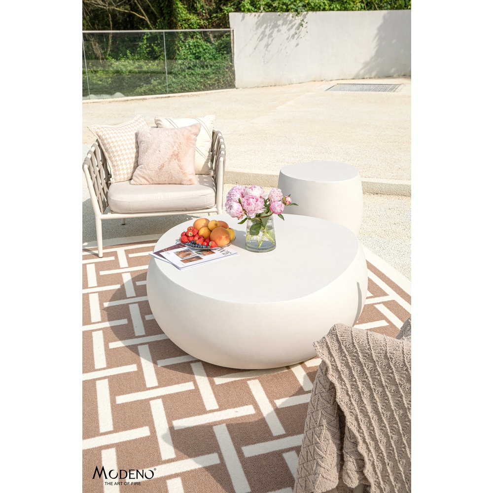 Elementi Home - Ikaria Cobble Coffee Table - Cream White