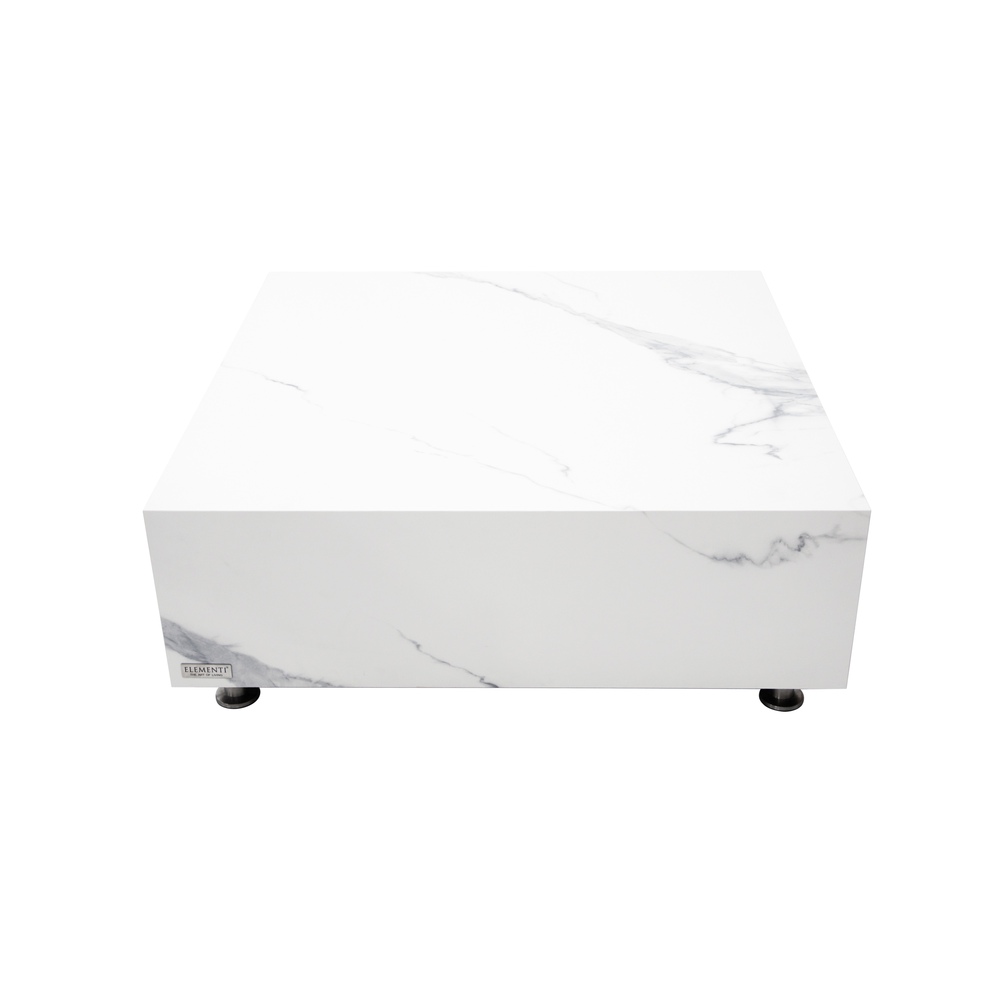 Elementi Home - Bianco Coffee Table -  Medium Square - White