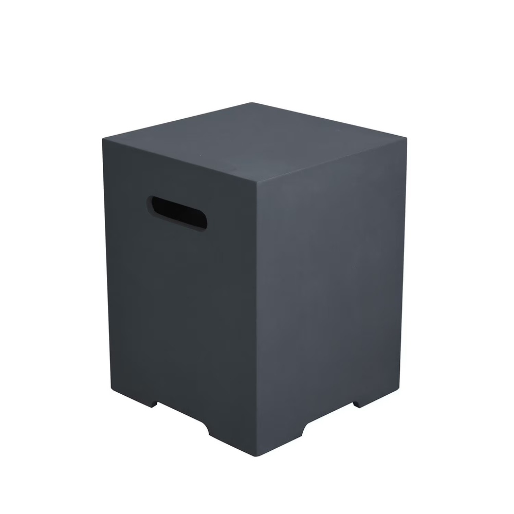 Elementi - Square Tank Cover -  Smooth Finish - Dark Gray