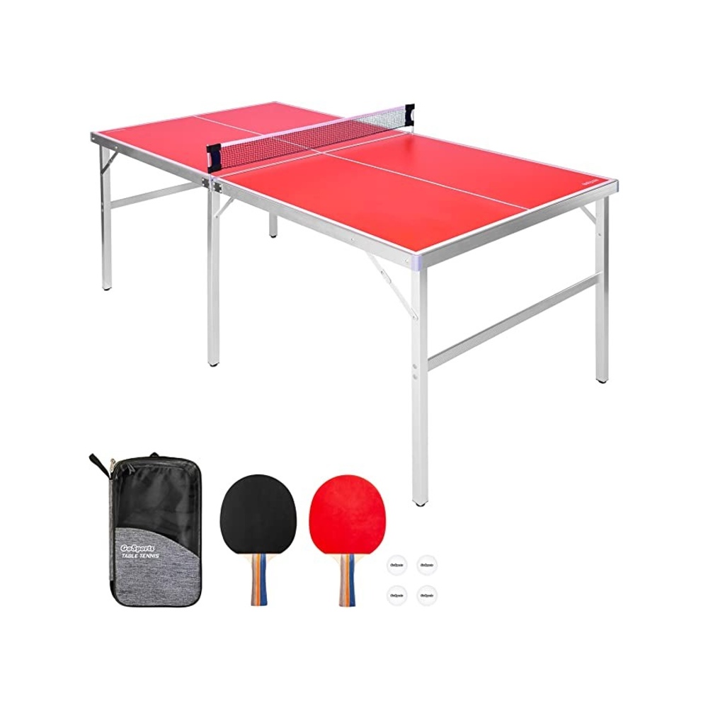 Gosports - Mid-size Indoor/outdoor Table Tennis Game Set - Red