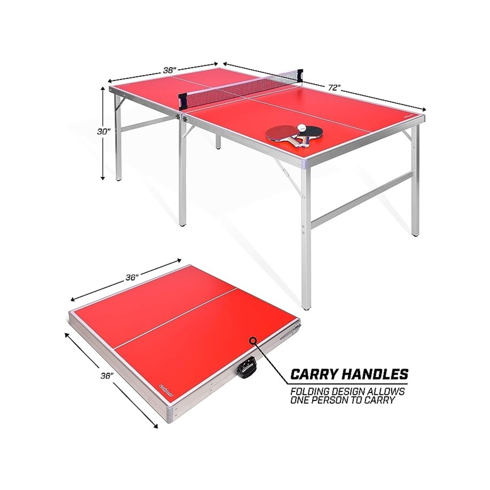 Gosports - Mid-size Indoor/outdoor Table Tennis Game Set - Red