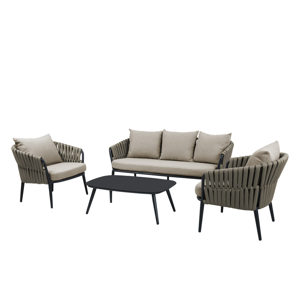 Backyard Lifestyles - Nautique 4pc Conversation Patio Set - Charcoal