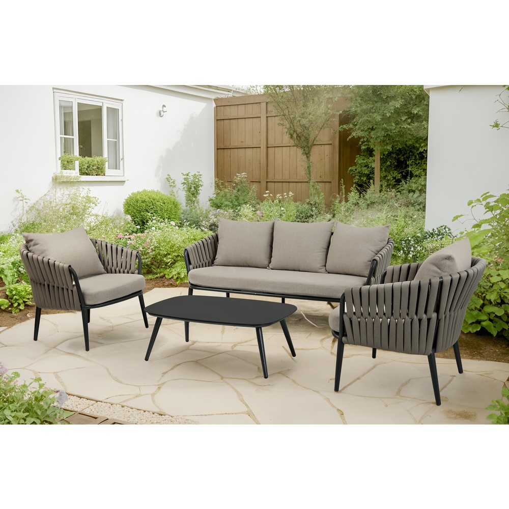 Backyard Lifestyles - Nautique 4pc Conversation Patio Set - Charcoal