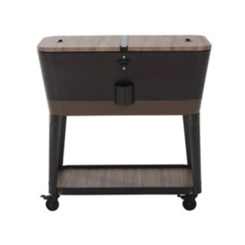 Permasteel - 80qt Patio Cooler - Tapered - Wood Grain - Brown Trim