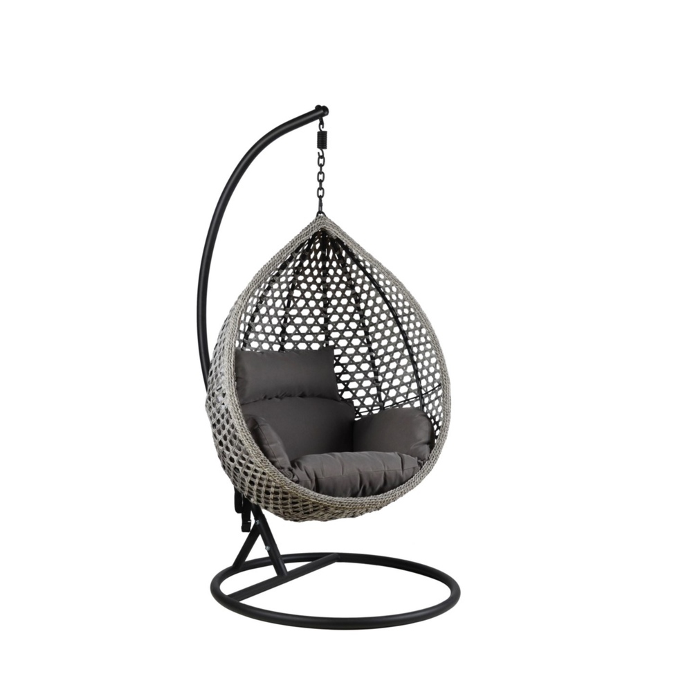 Backyard Lifestyles - Swing Chair W/ Waterproof Cushion (taupe/black Frame + Gray Cushion)