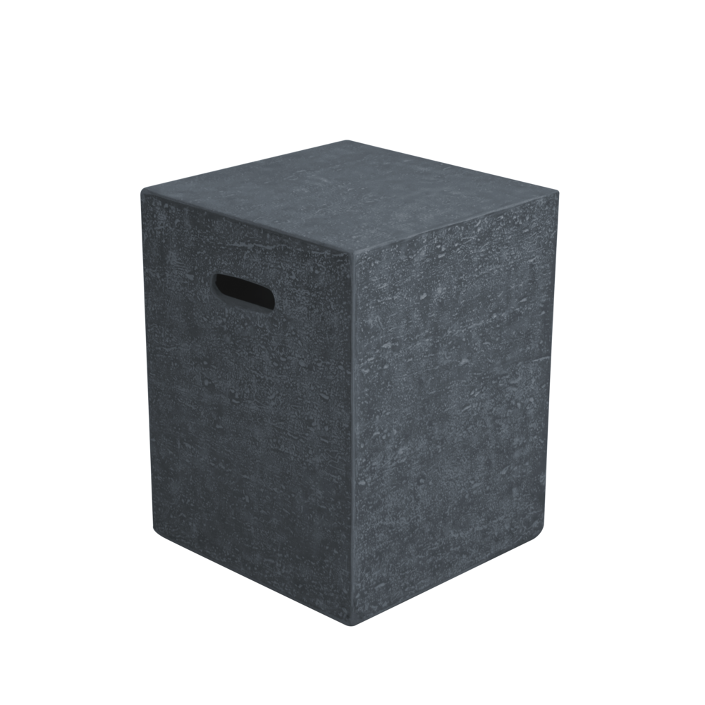 Elementi - Square Tank Cover - Textured Finish - Dark Gray