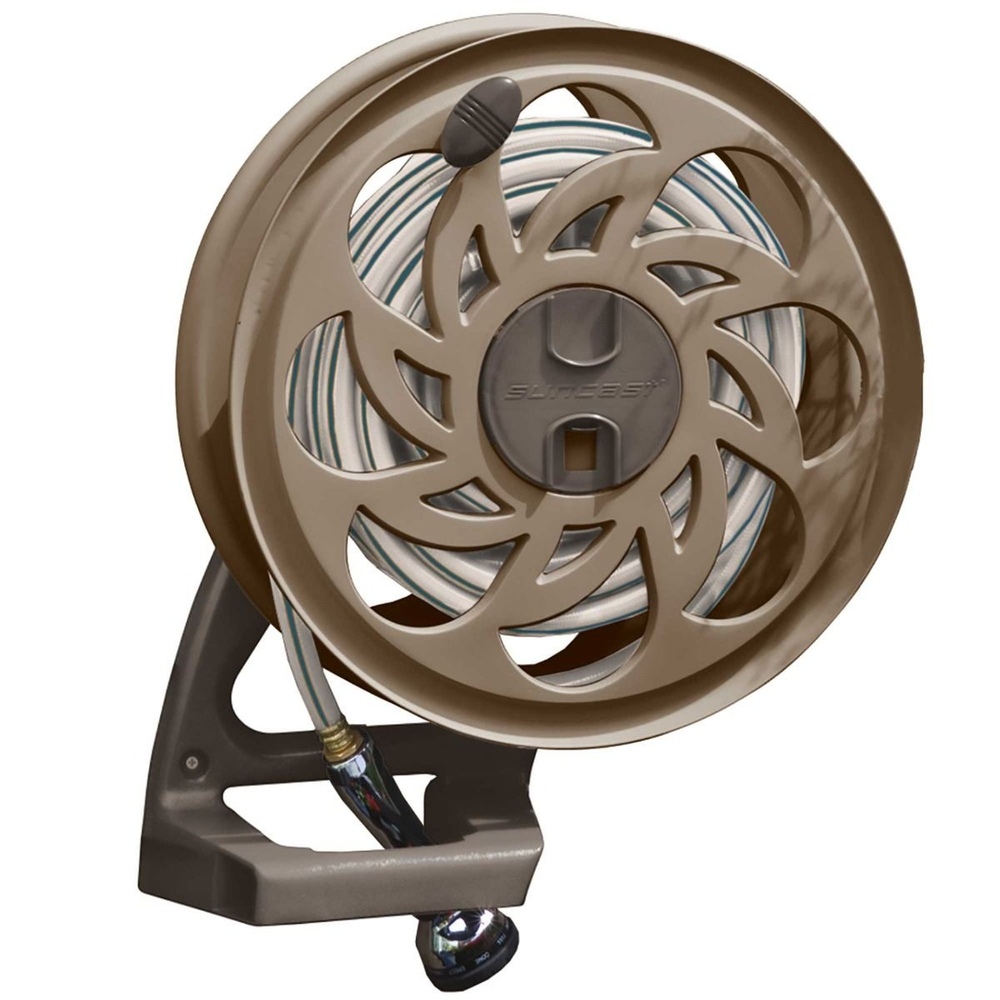 Suncast - 125 Ft Side Tracker® Wall Mount Hose Reel - Dark Taupe