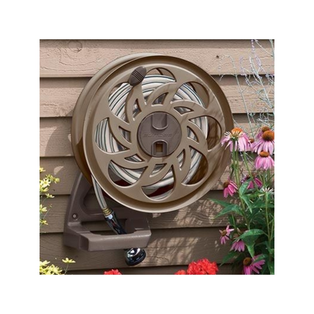 Suncast - 125 Ft Side Tracker® Wall Mount Hose Reel - Dark Taupe