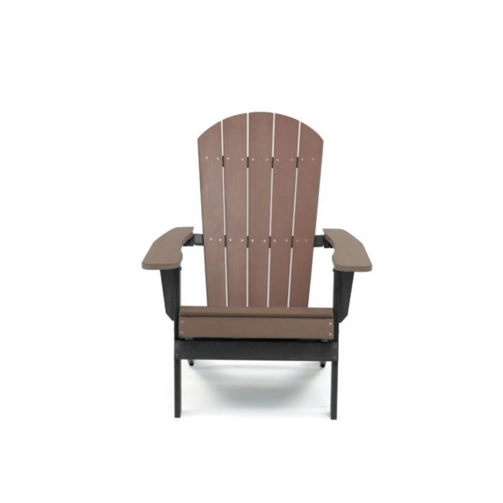 Backyard Lifestyles - Folding Adirondack Chair W/cup Holder- Brown/black