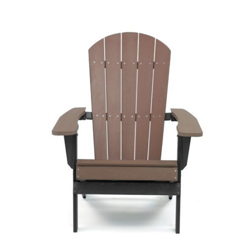 Backyard Lifestyles - Folding Adirondack Chair W/cup Holder- Brown/black