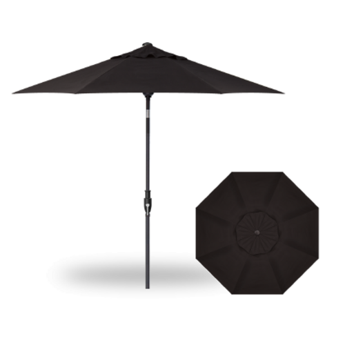 Treasure Garden - 9' Market Umbrella Glide Tilt Octagon - Black Frame W/black Fabric