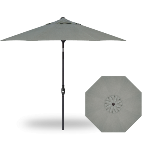 Treasure Garden - 9' Market Umbrella Glide Tilt Octagon - Black Frame W/sterling Fabric