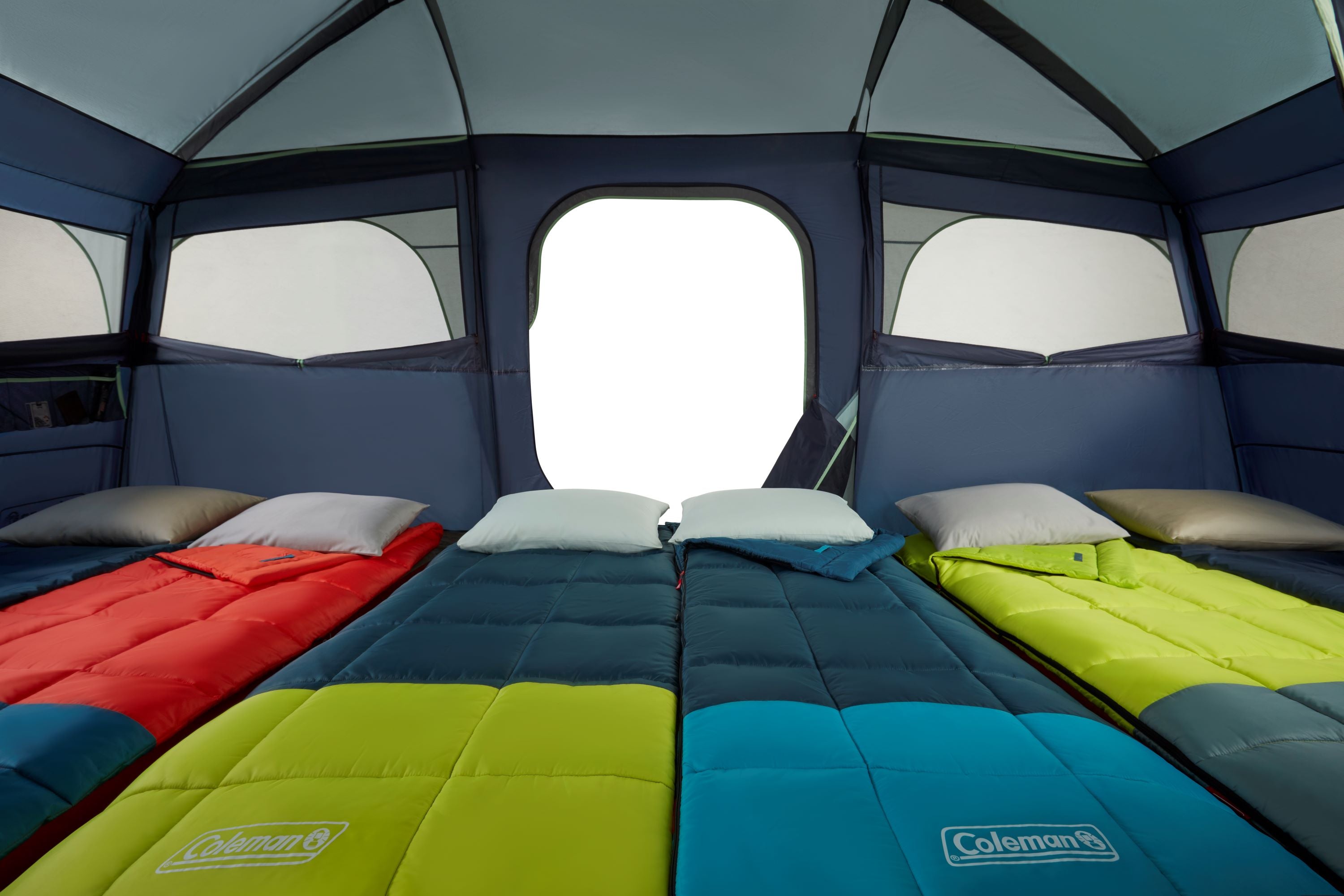 Coleman - 10-Person Sunlodge 2-door Conventional Cabin Tent - Blue Nights