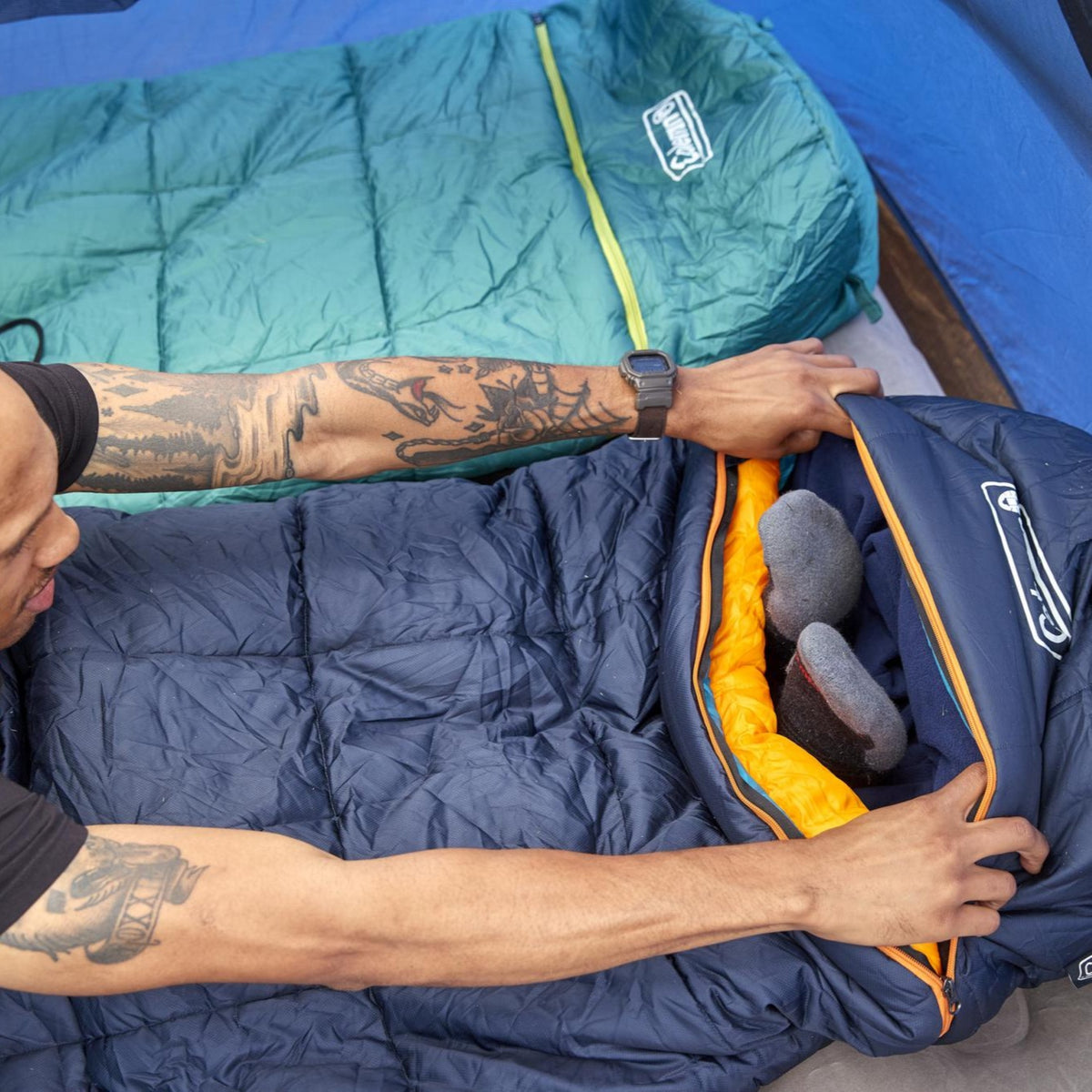 Coleman -- Big Bay Sleeping Bag -6C Contour Big & Tall - Blue