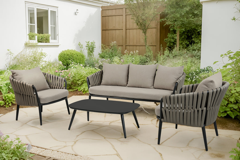 Nautique 4-Piece Patio Conversation Set - Charcoal