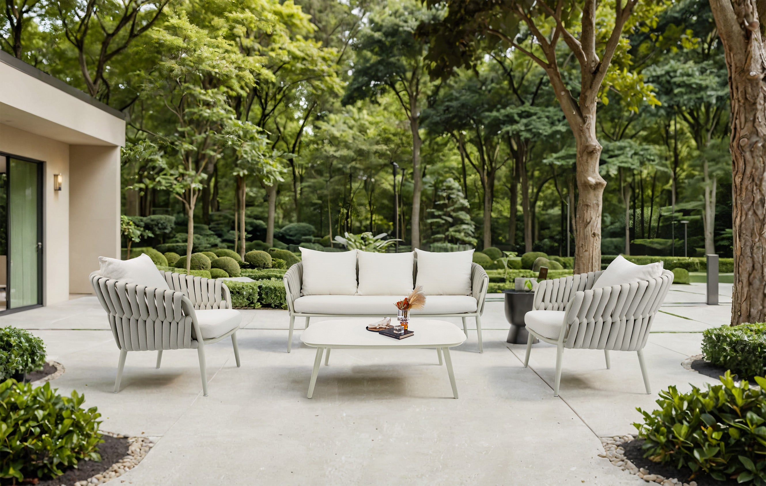 Nautique 4pc Conversation Patio Set - Natural