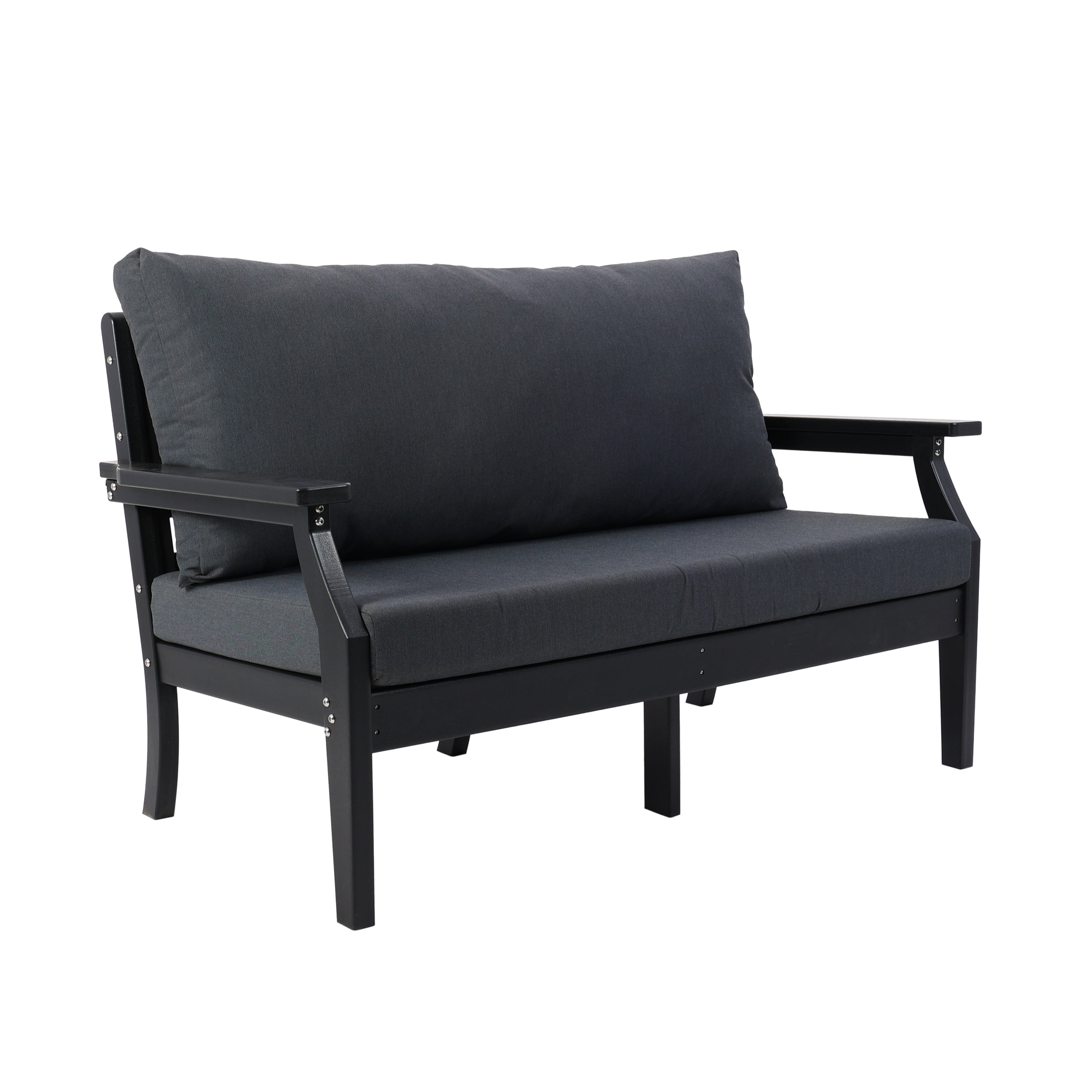 Backyard Lifestyles - 2 Seat Sofa Including Cushions - Black Frame & Grey Cushions