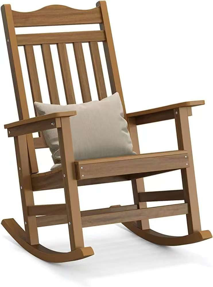 Backyard Lifestyles - Rocking Chair with Lumbar Cushion - Brown