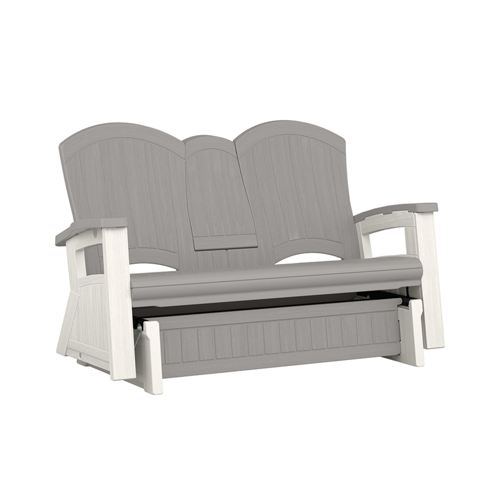 Suncast - Adirondack Glider with Console - Dove Gray