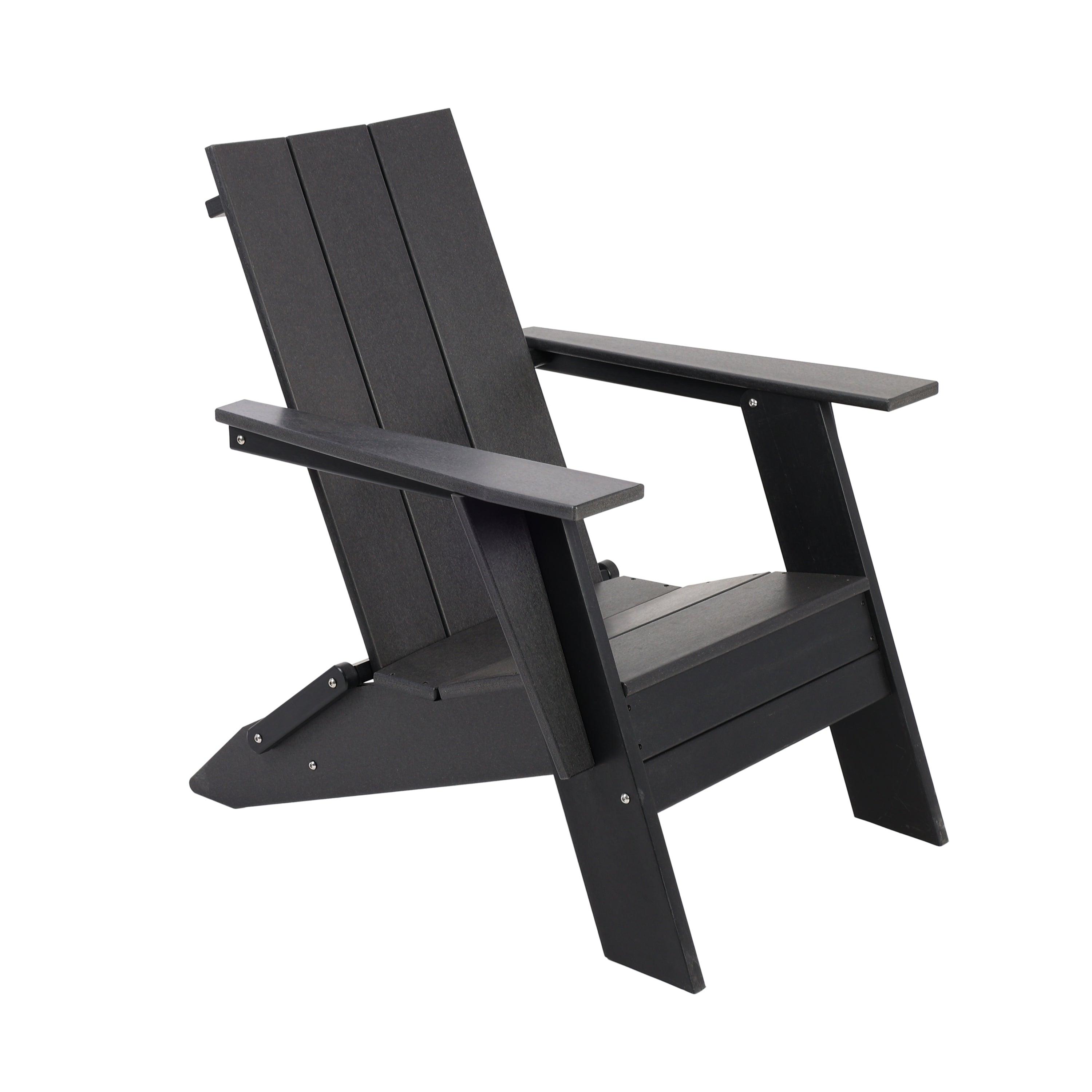 Backyard Lifestyles - Modern High Back Folding Adirondack Chair - Black
