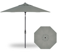 Treasure Garden - 9' Market Umbrella Glide Tilt Octagon - Black Frame w/Sterling Fabric