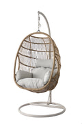 Backyard Lifestyles - Swing Chair w/ Waterproof Cushion (Brown/Taupe Frame + Light Gray Cushion)