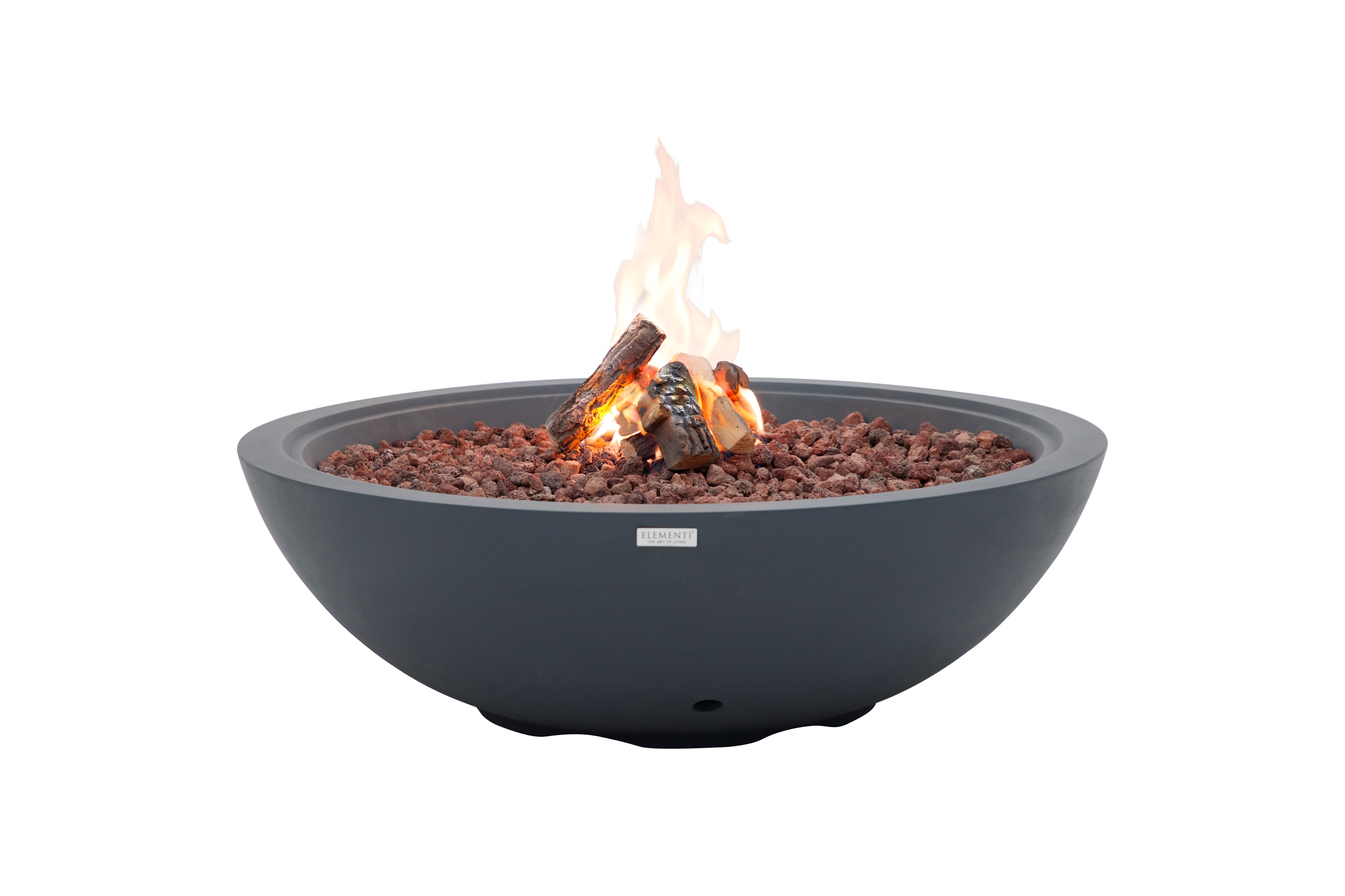 Elementi Plus - Rose Bowl Round Fire Pit - Dark Gray - Liquid Propane
