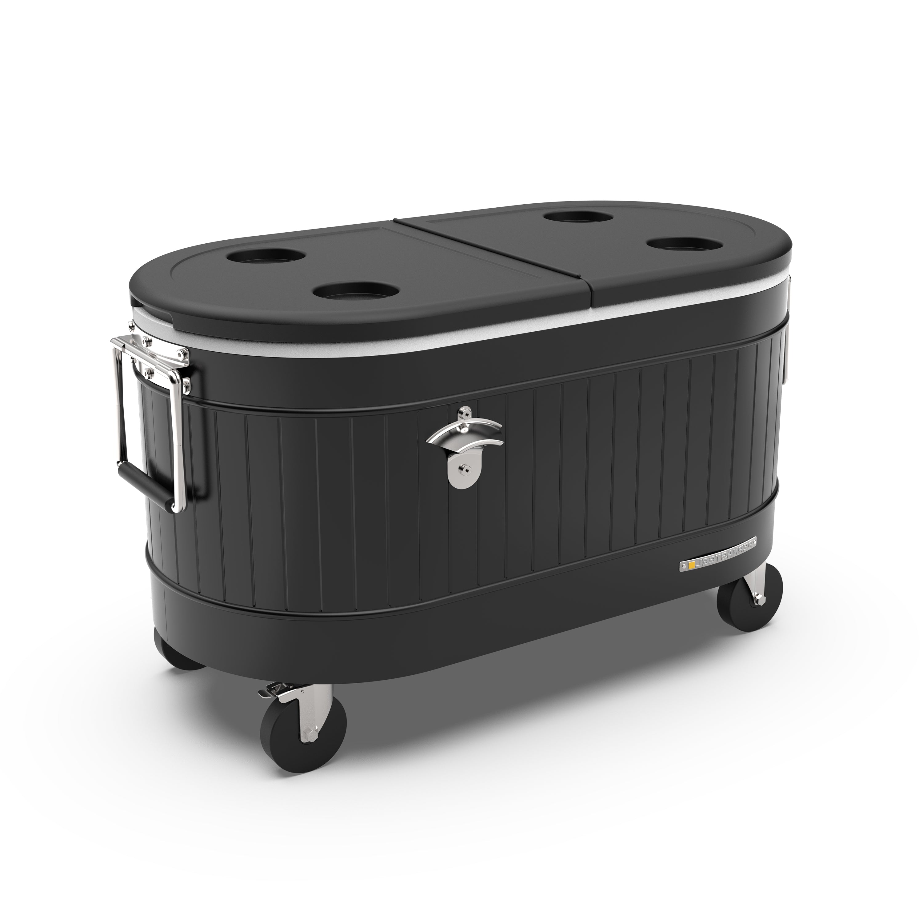 Permasteel - 80QT Rolling Cooler - Black