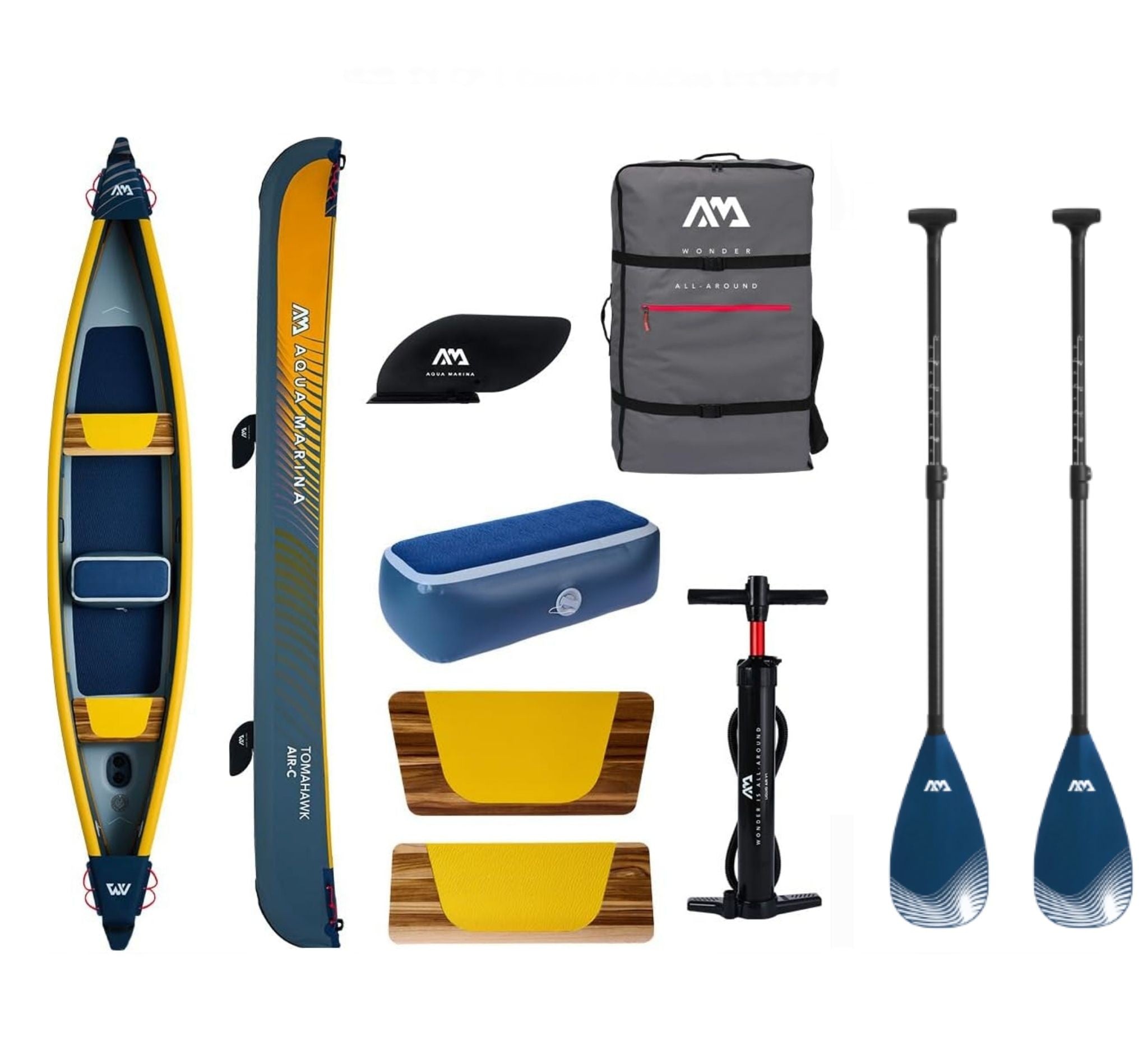 Aqua Marina - 15'8" Tomahawk 2/3-person Speed Canoe + BONUS 2X B0304618 Canoe Paddles