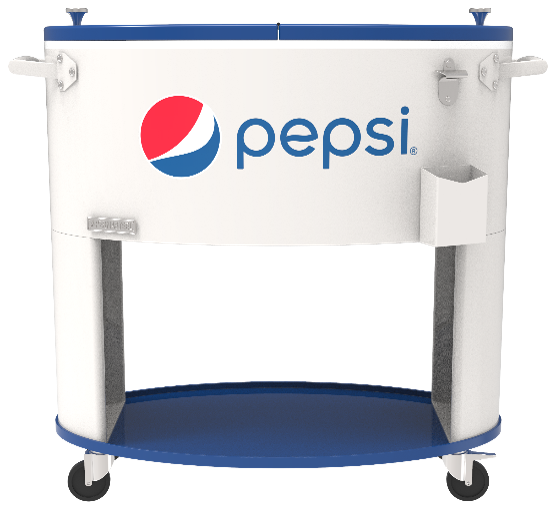 Permasteel -- 80QT Oval PEPSI Patio Cooler - White
