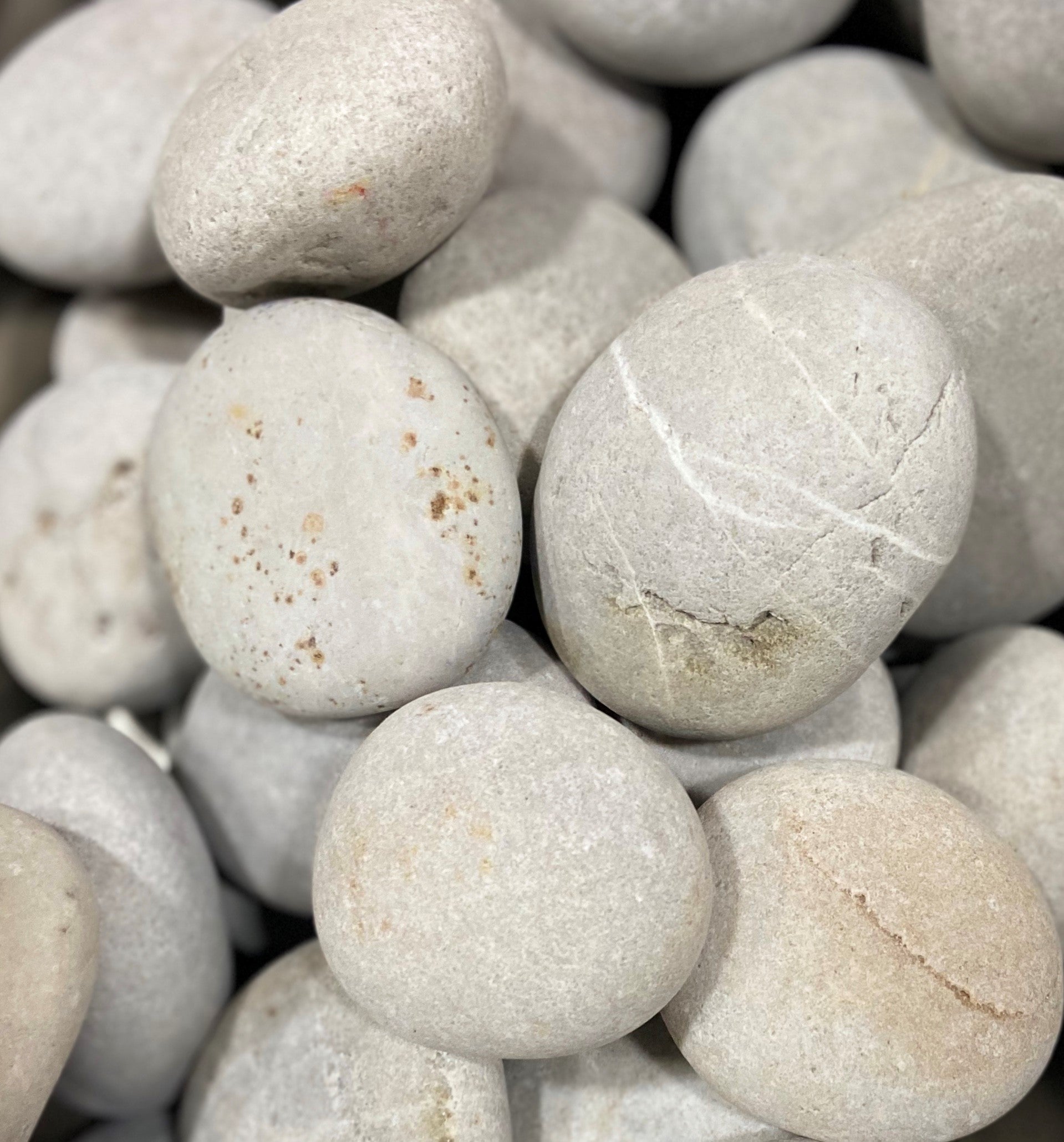 Elementi - White/Light Gray River Rocks 2"- 3" (Large)
