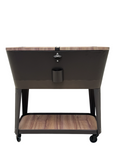 Permasteel -- 80QT Patio Cooler - Tapered - Wood Grain - Brown Trim