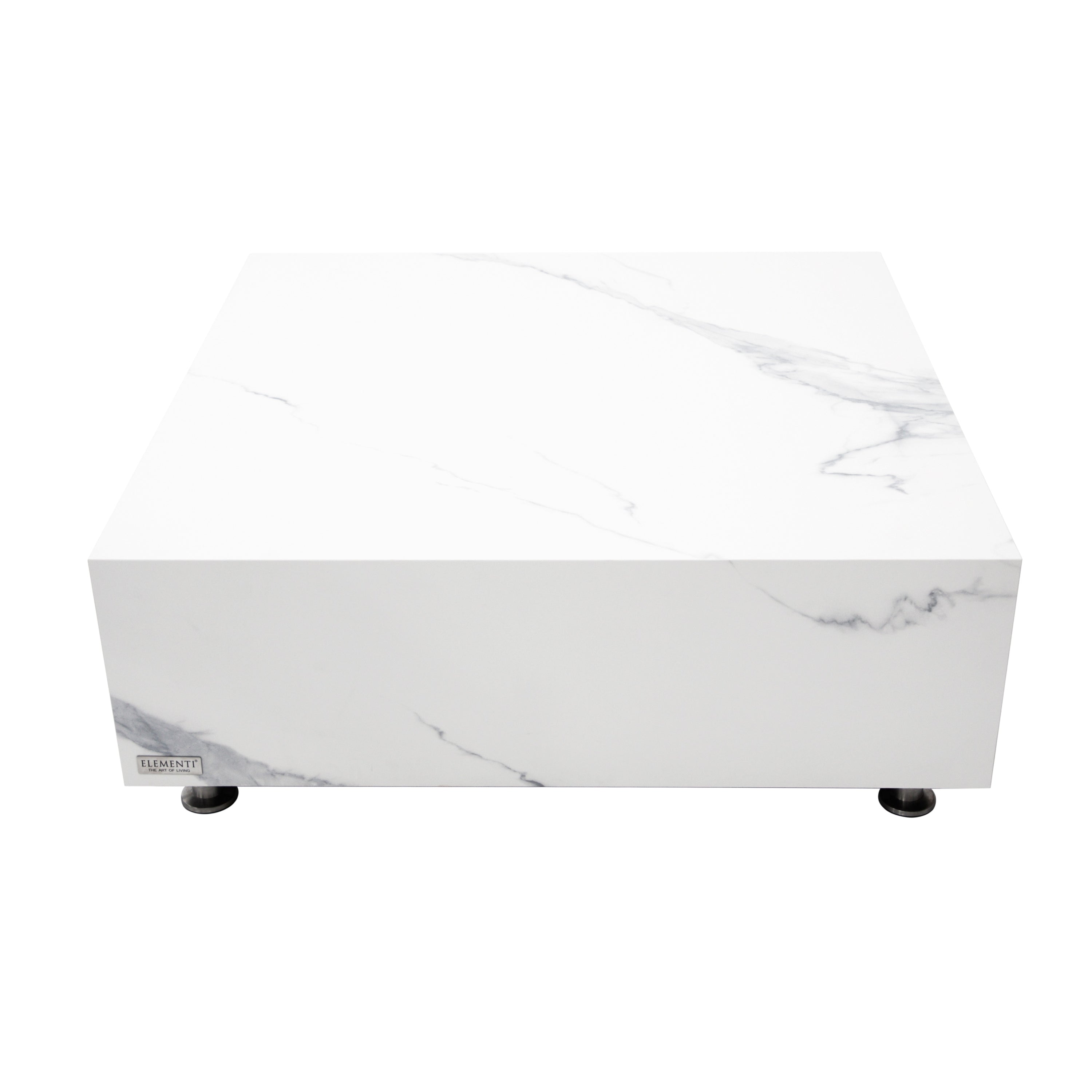 Elementi Home - Bianco Coffee Table -  Medium Square - White