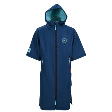 Aqua Marina - Water-repellent Thermal Poncho (Navy) - Large