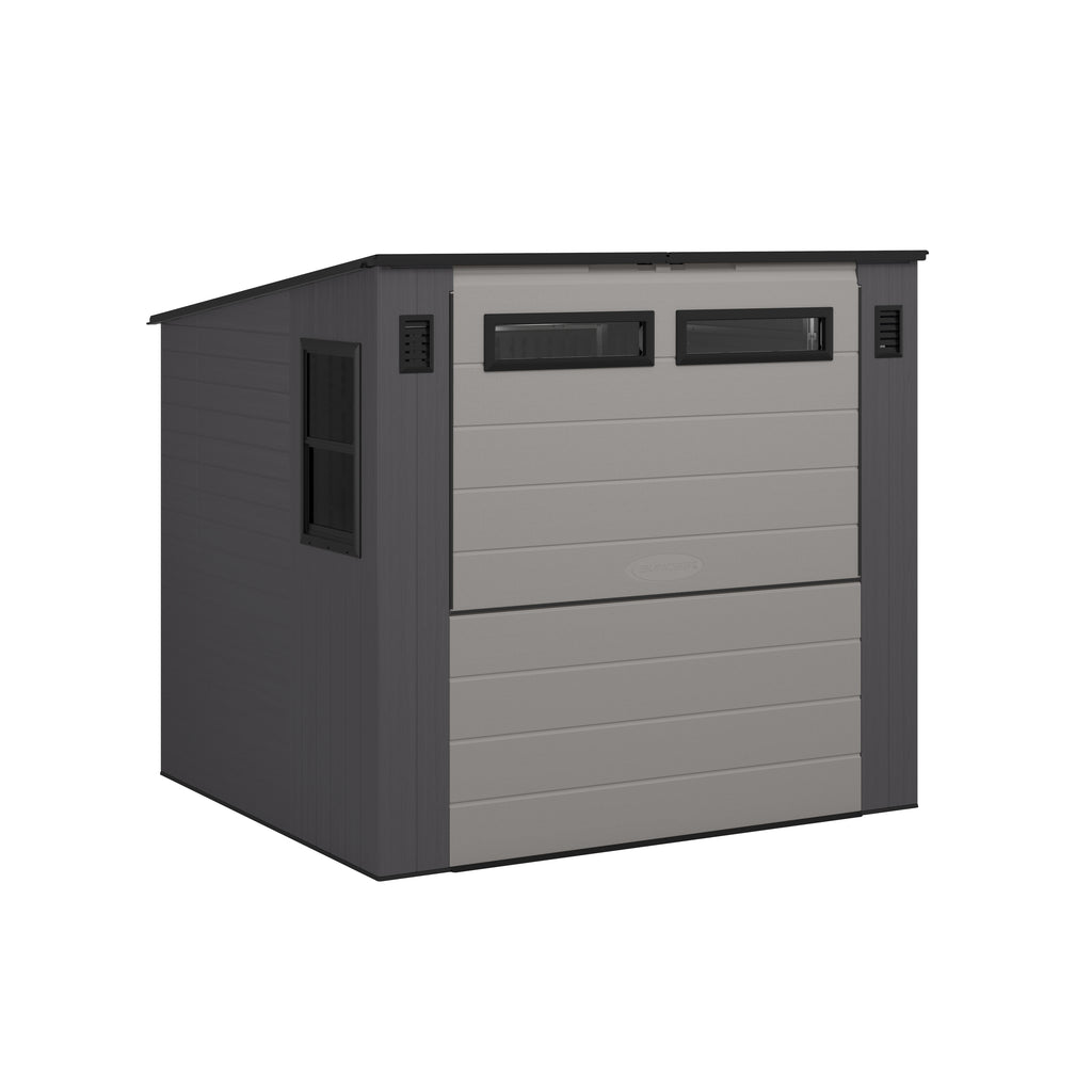 Suncast - 8' x 7' Cabana Entertainment Shed - Cool Gray/Dove Gray