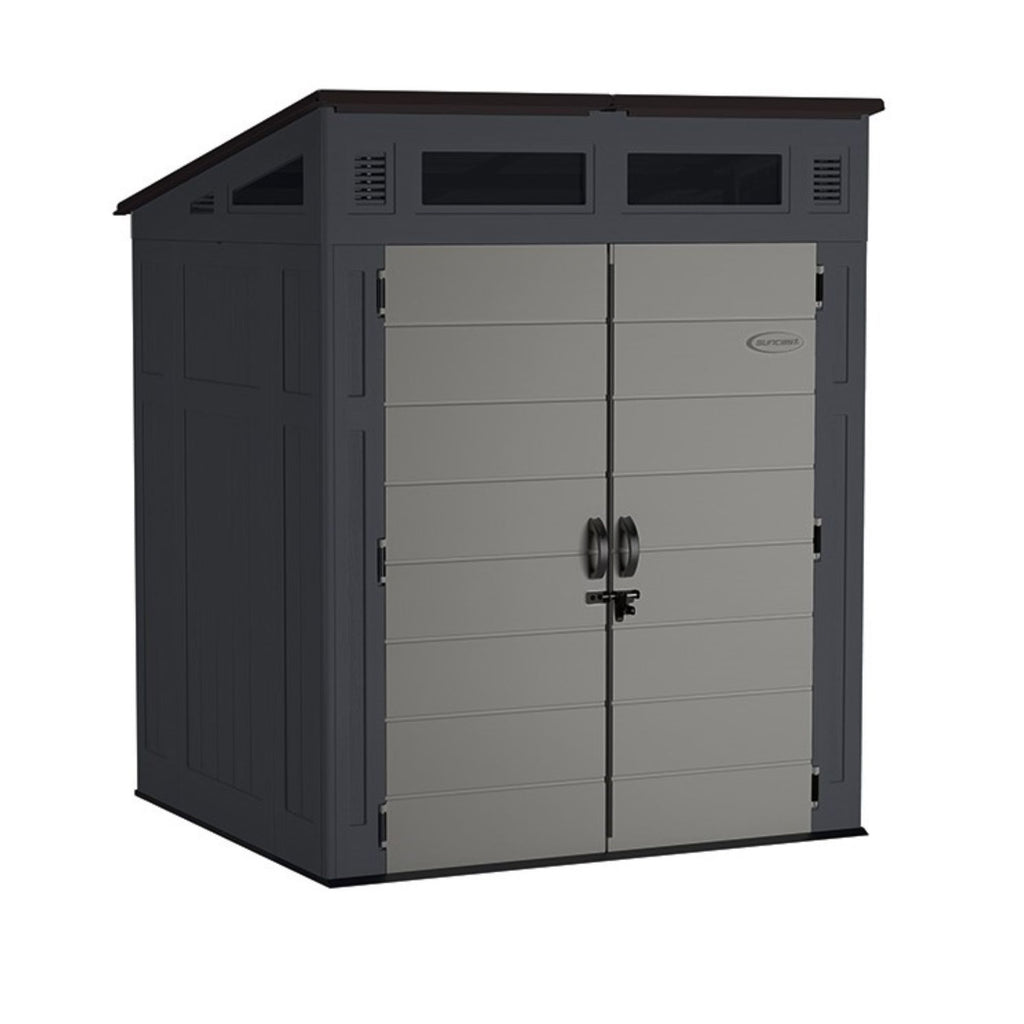 Suncast - Modernist® 6' x 5' Storage Shed - Cyberspace/Dove Gray