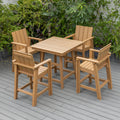 Backyard Lifestyles - Counter Height Table & 4 Counter Height Chair Set - Teak