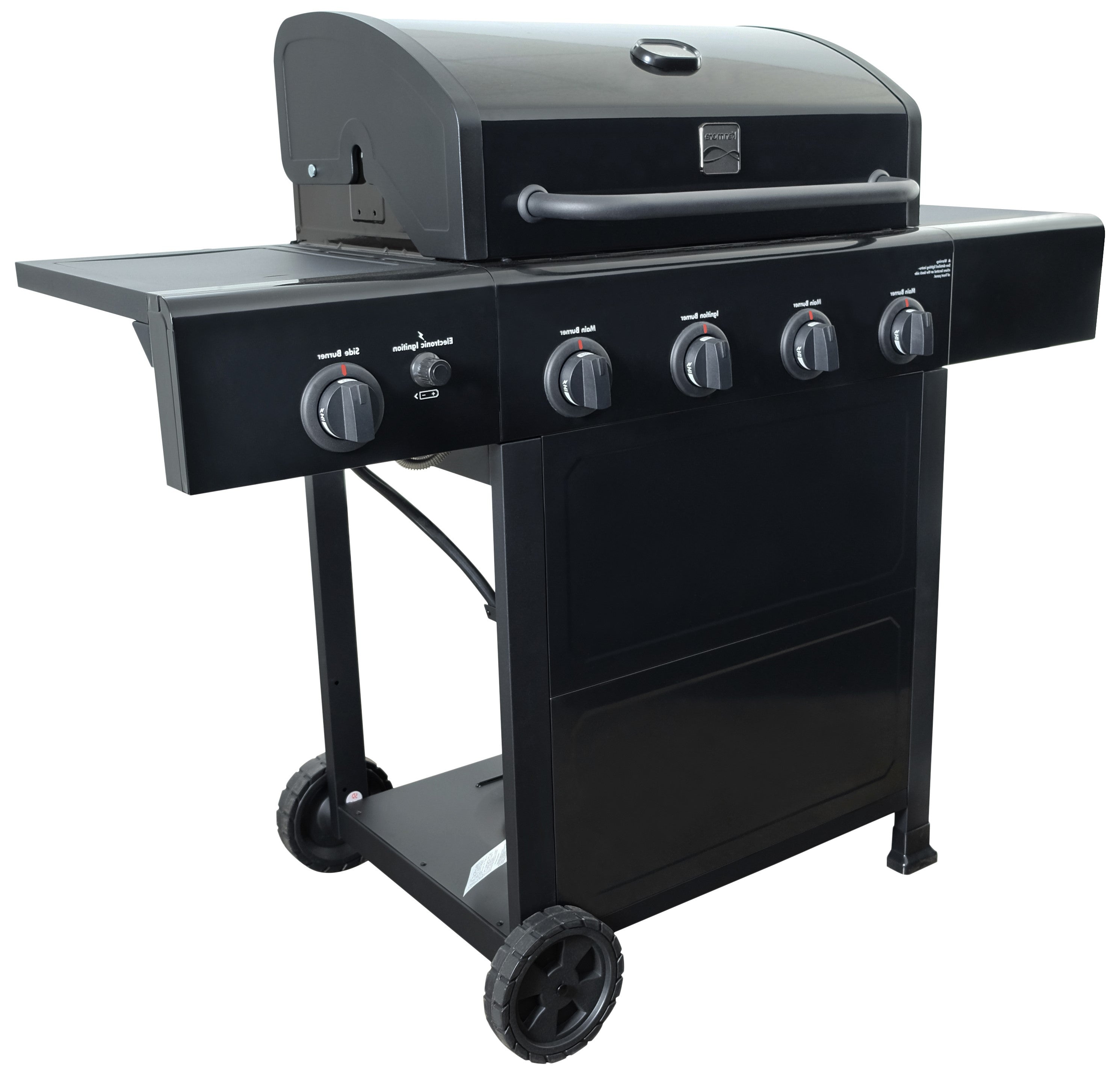 Kenmore - 4 Burner Gas Grill Plus Side Burner - All Black