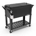 Permasteel - 80QT Furniture Style Patio Cooler with Divider - Black