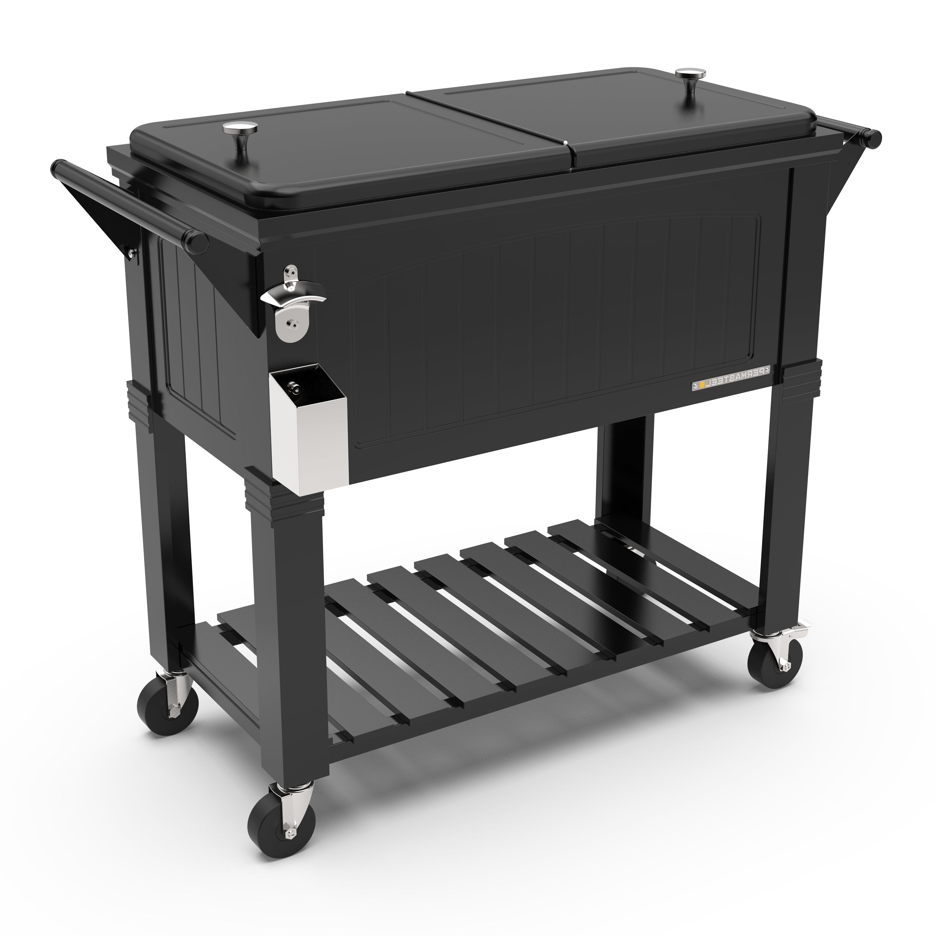 Permasteel - 80QT Furniture Style Patio Cooler with Divider - Black