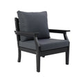 Backyard Lifestyles - Arm Chair Including Cushion - Black Frame & Grey Cushions