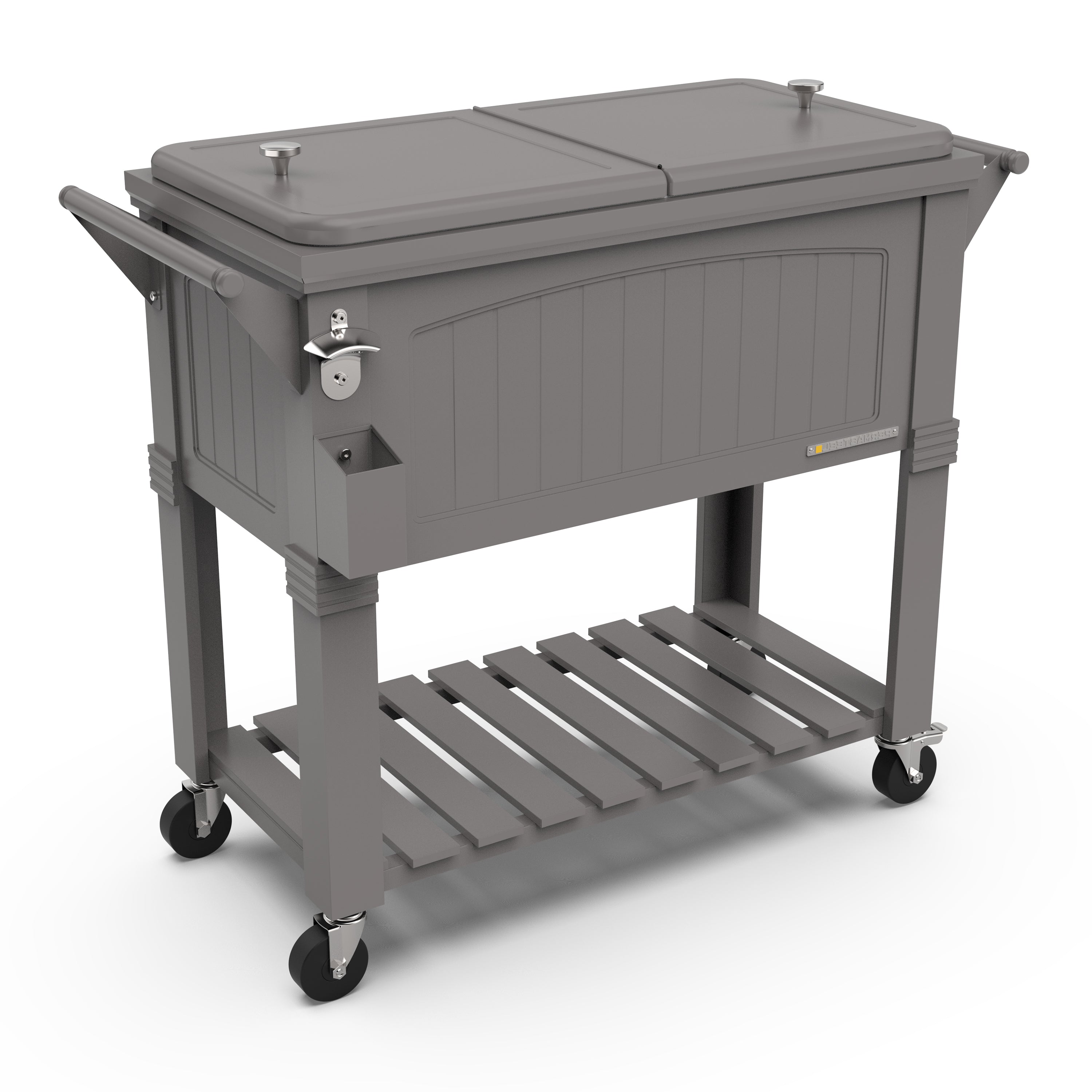 Permasteel - 80QT Furniture Style Patio Cooler with Divider - Dark Gray