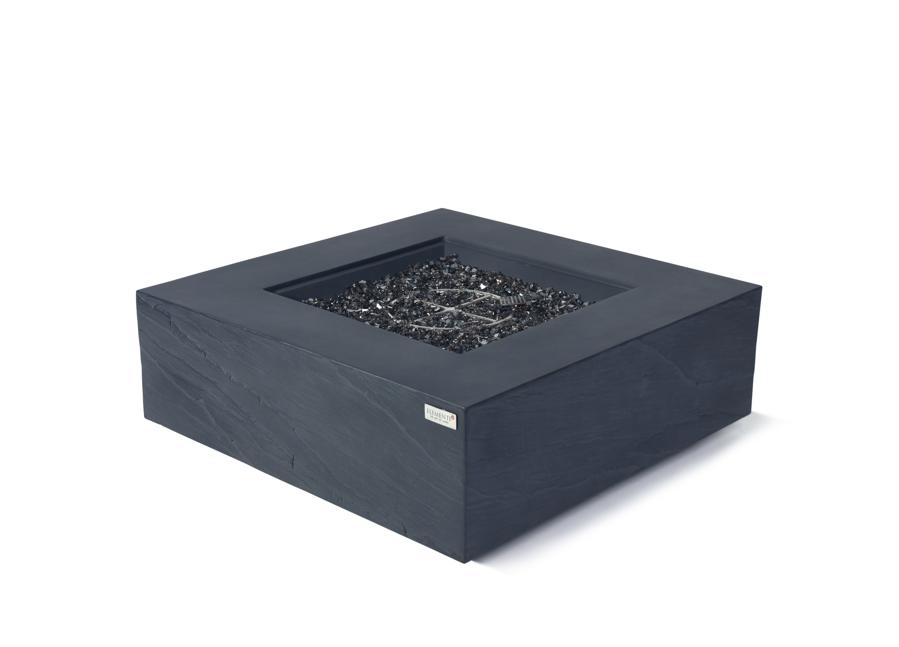 Elementi Plus - Roraima Fire Table - Slate Black Square - Natural Gas