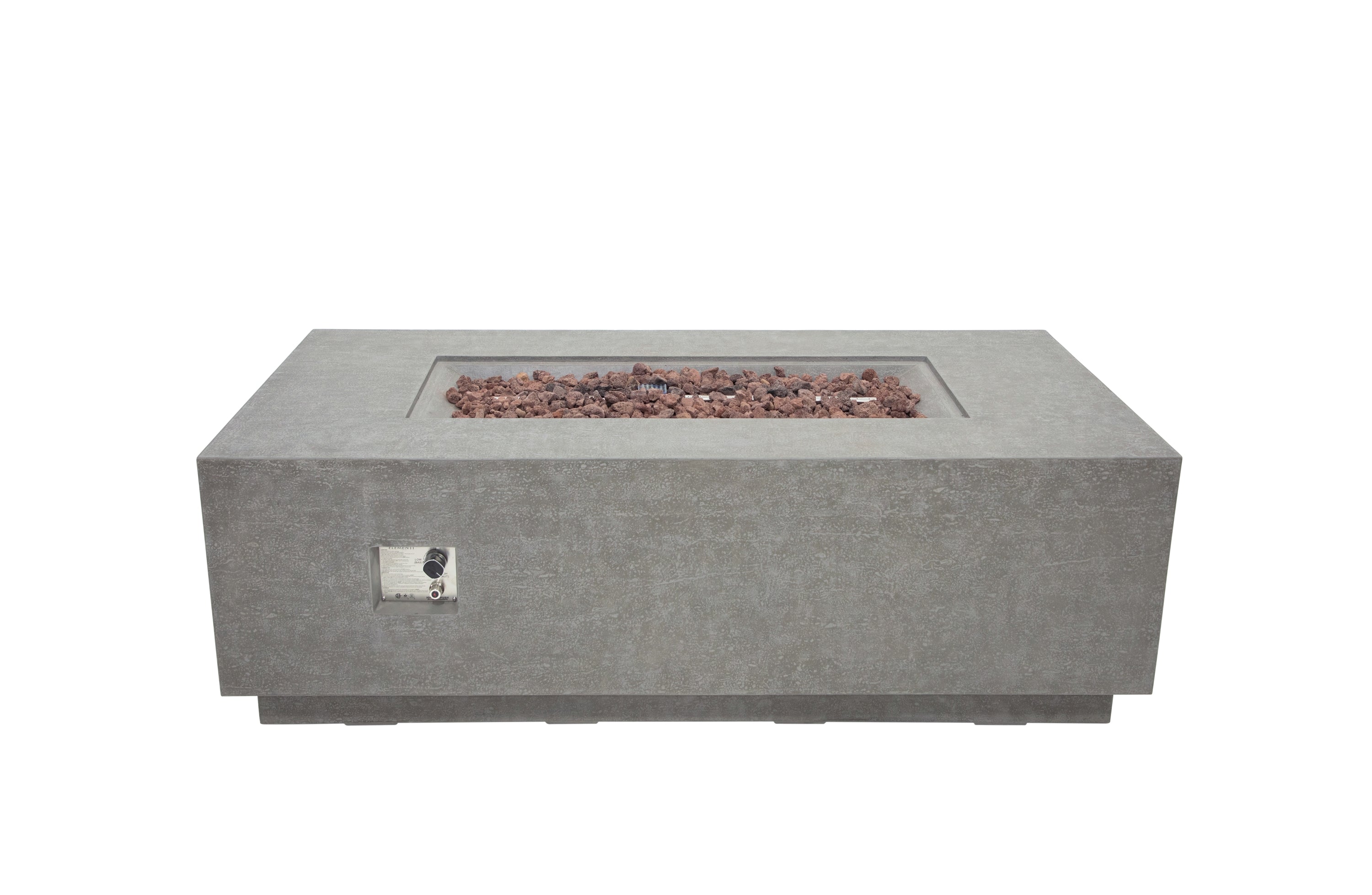 Elementi - Andes Fire Table - Light Gray - Liquid Propane
