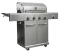 Kenmore - 4 Burner Gas Grill Plus SEARING Side Burner - All Stainless Steel