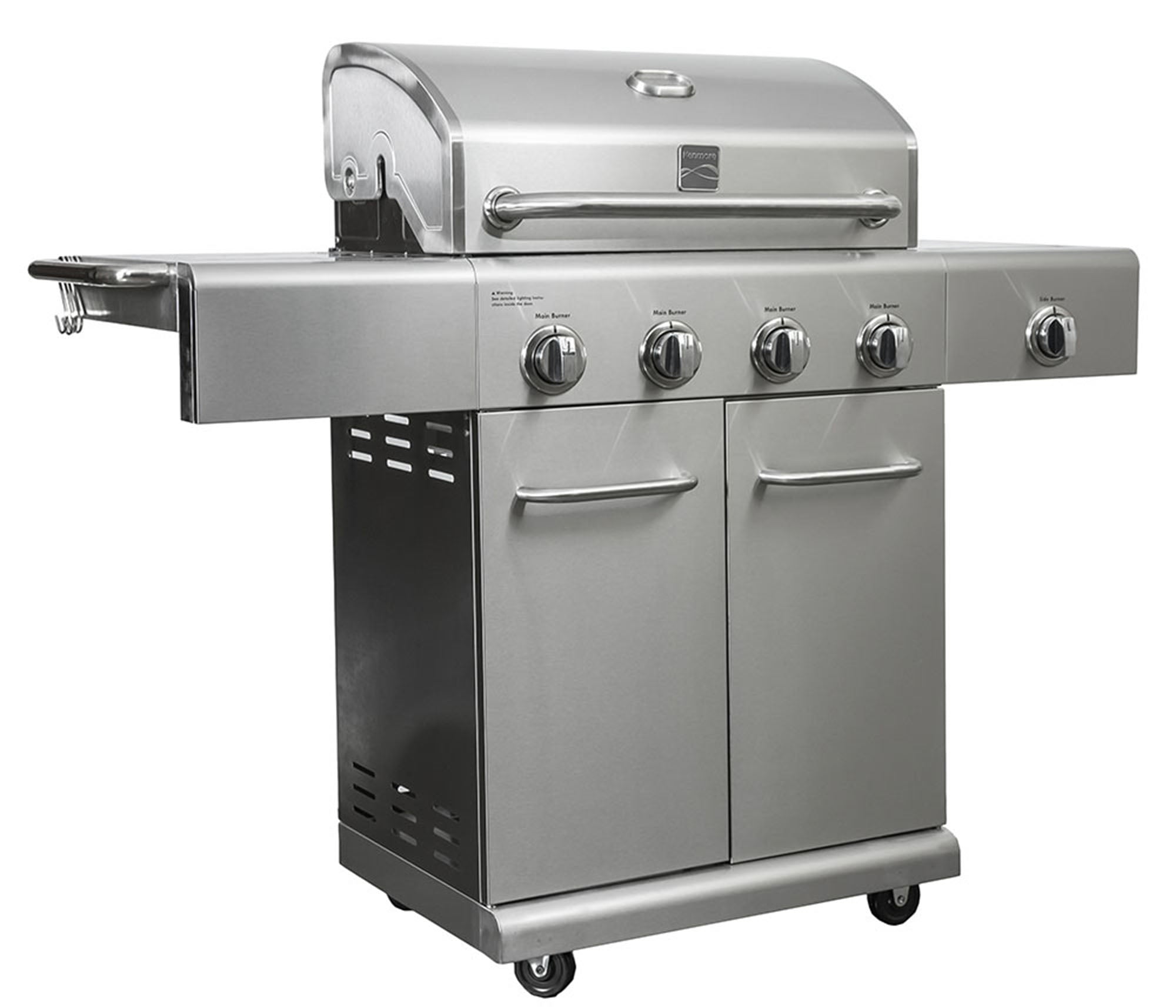 Kenmore - 4 Burner Gas Grill Plus SEARING Side Burner - All Stainless Steel