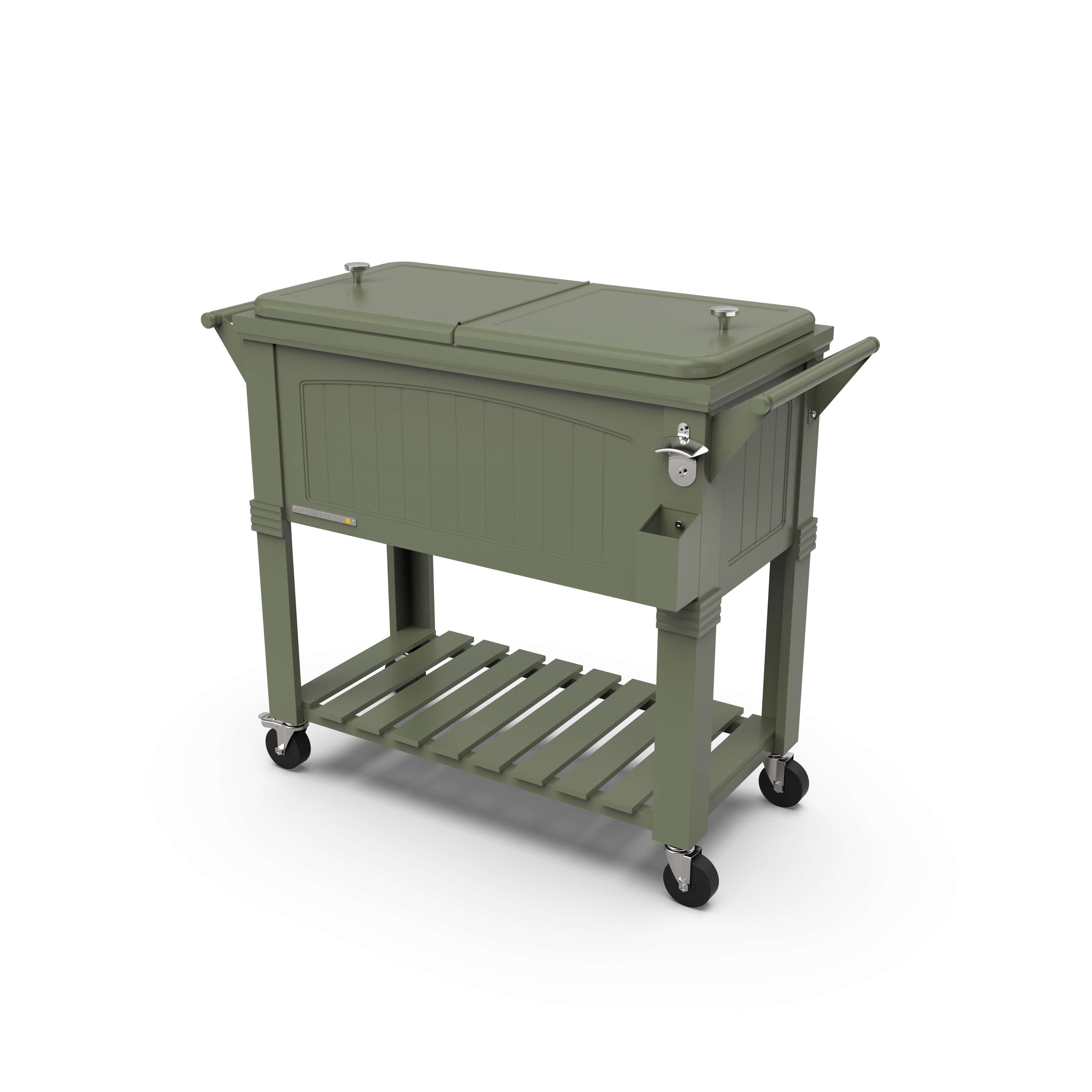 Permasteel - 80QT Furniture Style Patio Cooler with Divider - Army Green