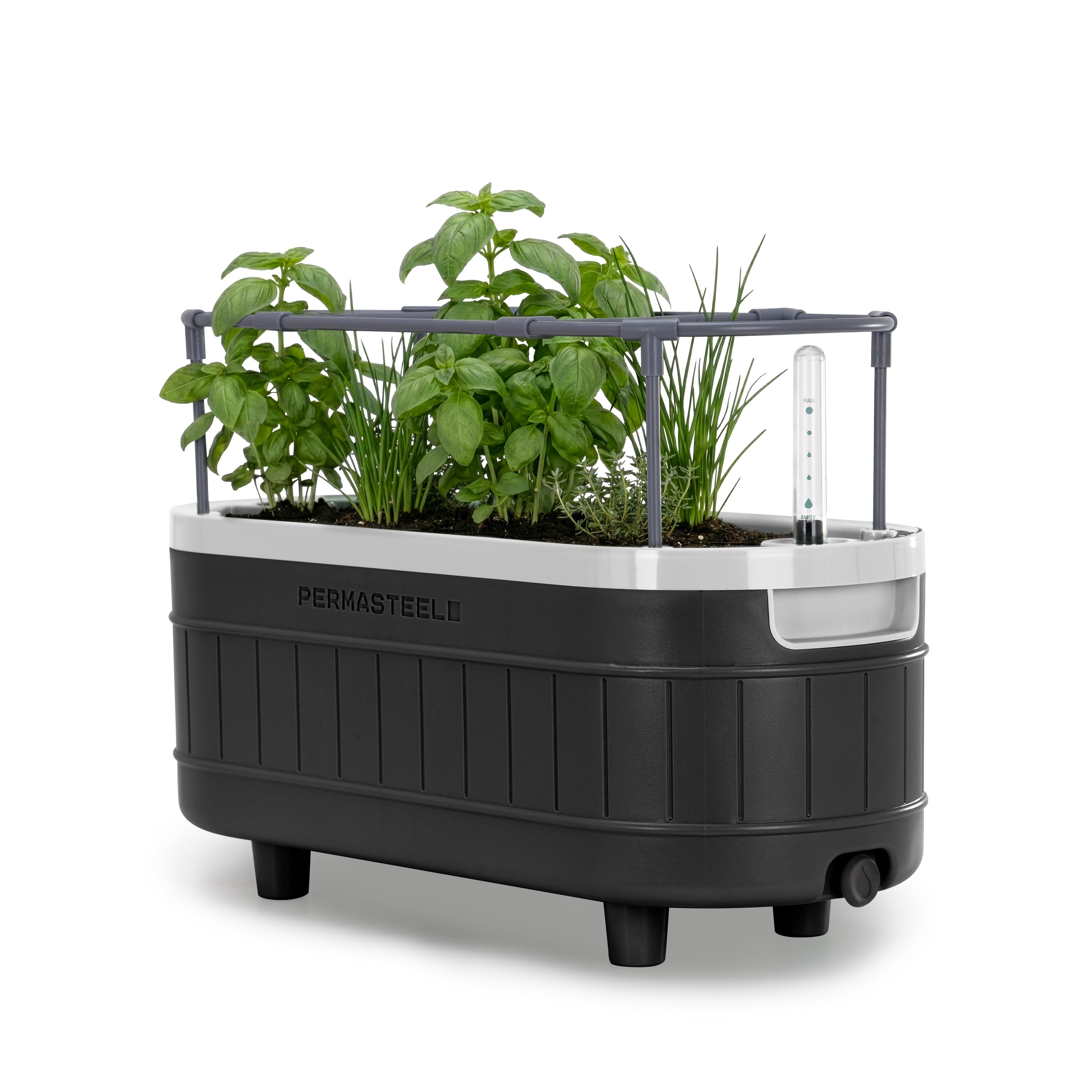 Permasteel - Self-Watering Planter Box with Mounting Brackets - Black