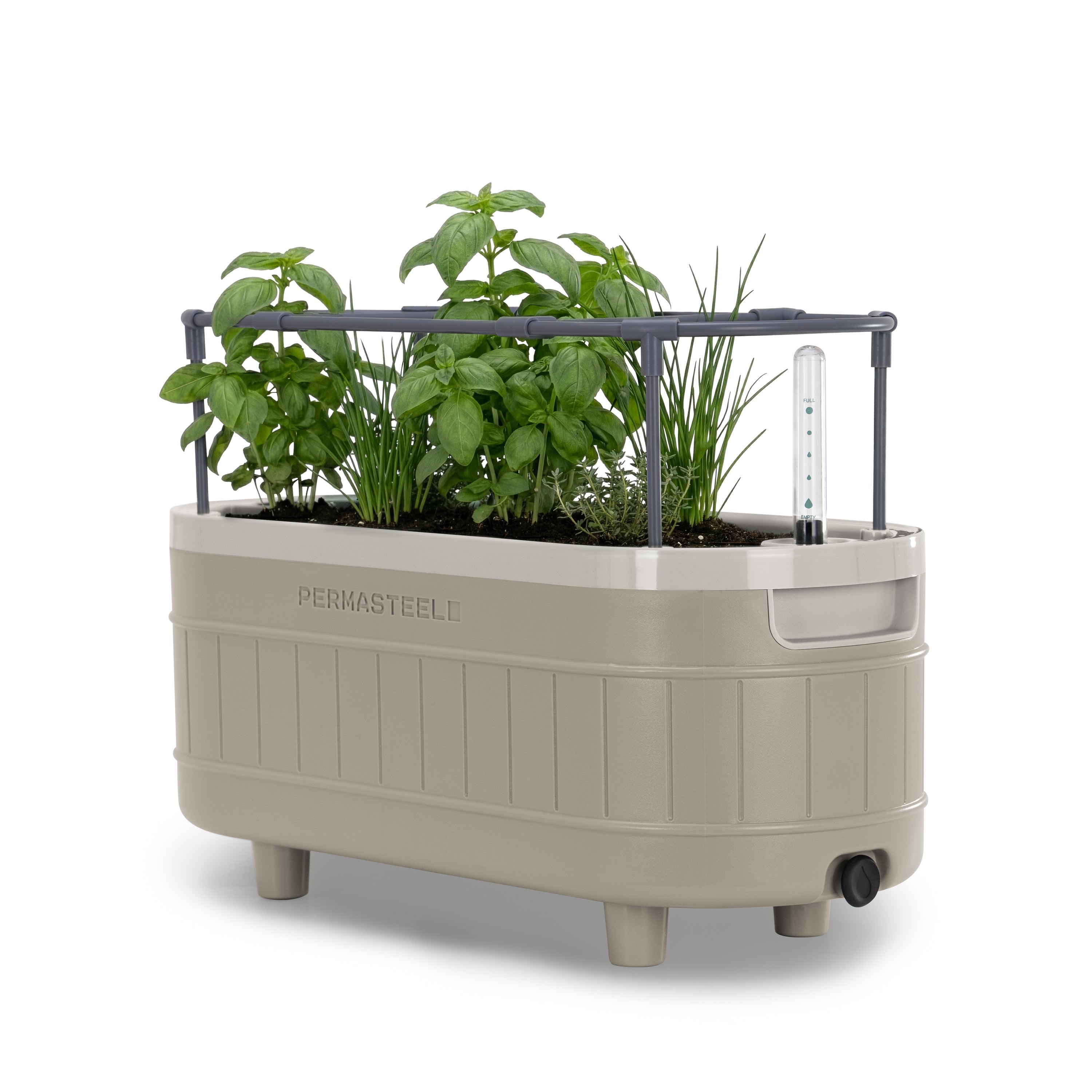 Permasteel - Self-Watering Planter Box with Mounting Brackets - Taupe