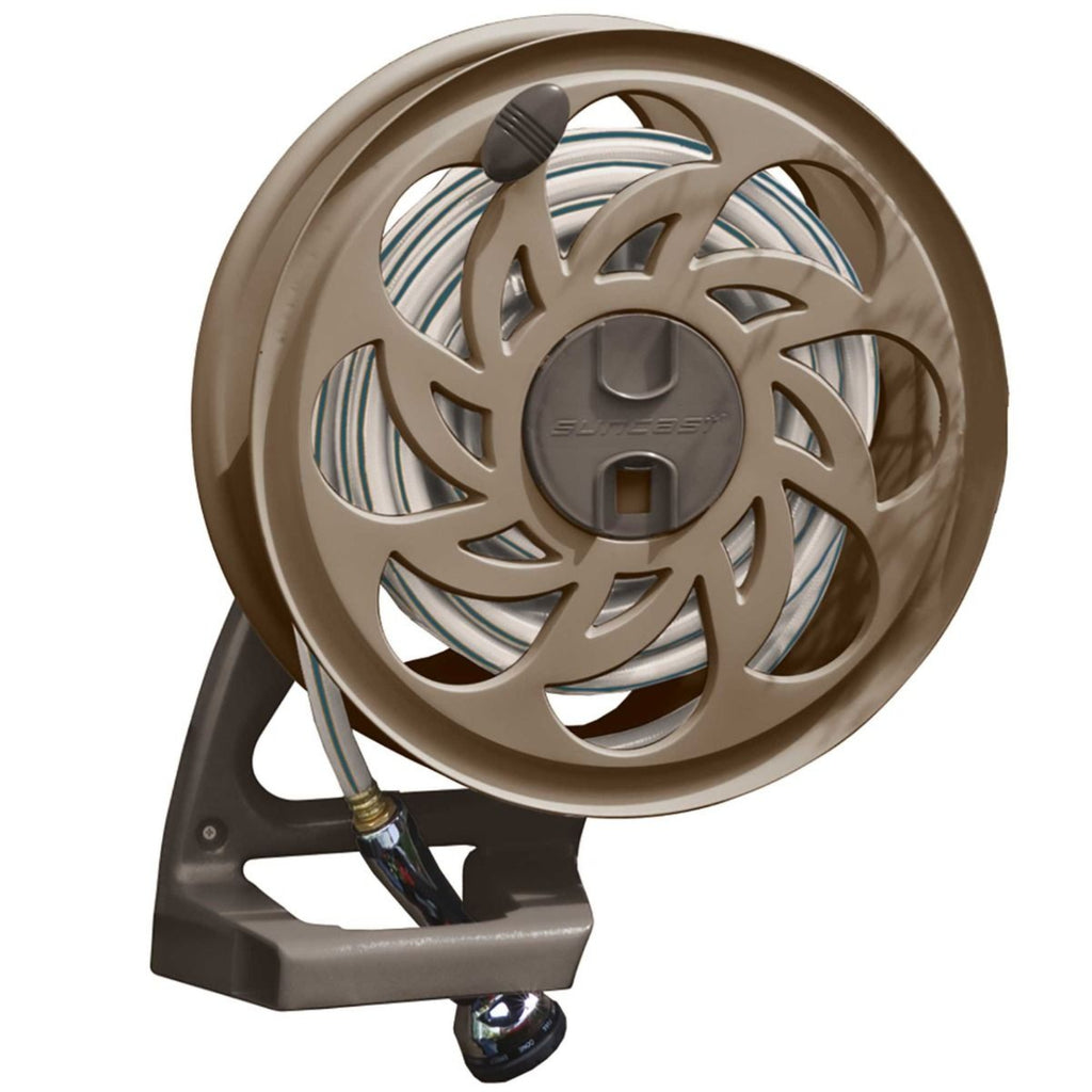 Suncast - 125 ft. Side Tracker® Wall Mount Hose Reel - Dark Taupe